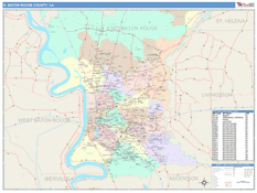 East Baton Rouge Parish (County), LA Digital Map Color Cast Style